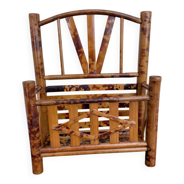 Étagère murale vintage bambou tigre années 70