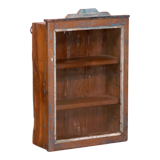 Old art deco wall display case in burmese teak