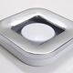 Square white ashtray Ico Parisi, chrome and melamine by Lamperti, Italy, 1970s.