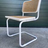 Set of 4 Cesca b32 model chairs in white by Marcel Breuer