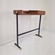 Table console / coiffeuse italienne du milieu du siècle avec des éléments en laiton, années 1950.