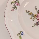 Lunéville opaque semi-deep plate - Rose and flower pattern