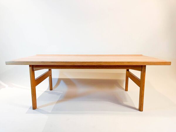 Table basse en chene massif par kindt-larsen pour ab seffle mobelfabrik