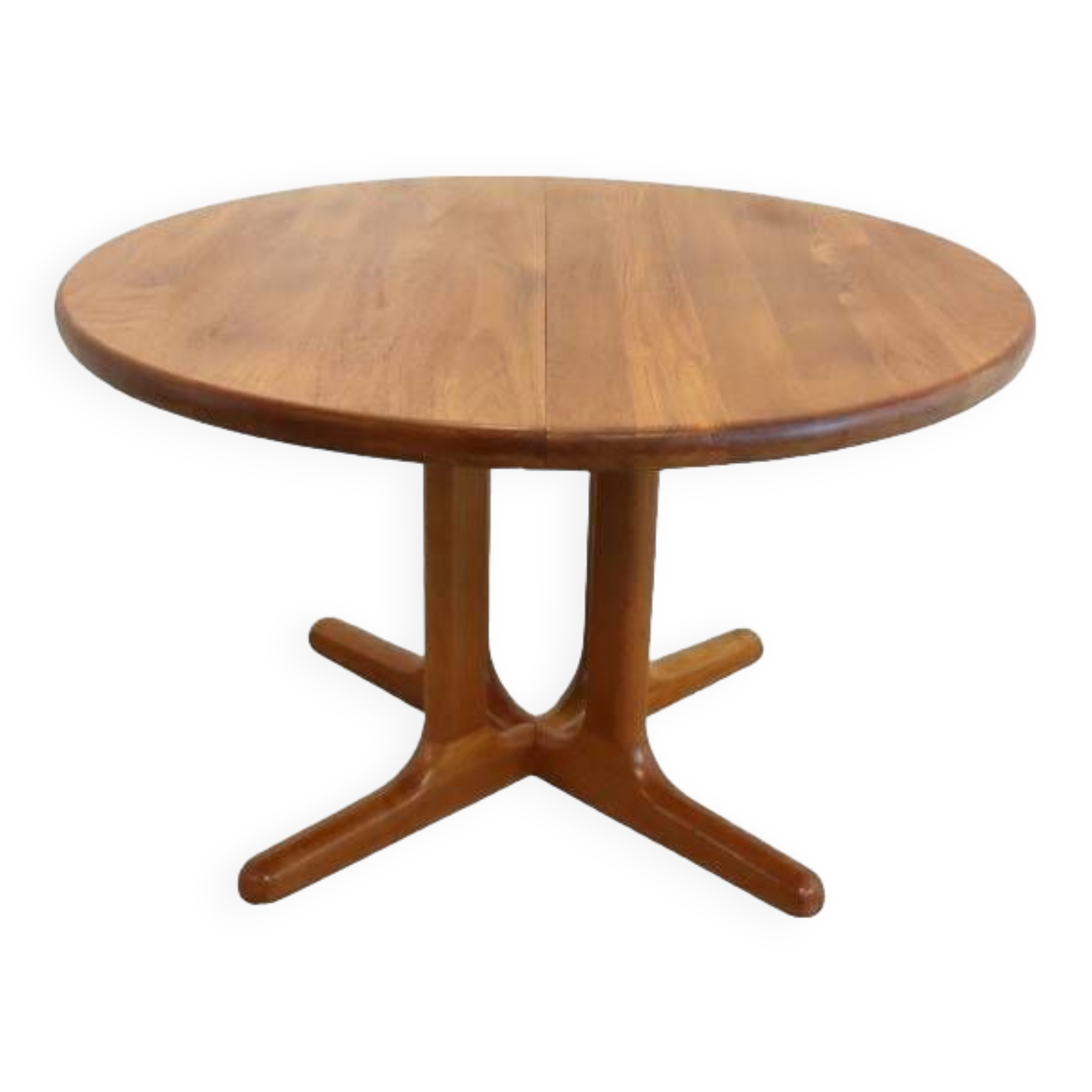 Ronde 1x verlengbare deense teak  Dyrlund eettafel 'Ommel'