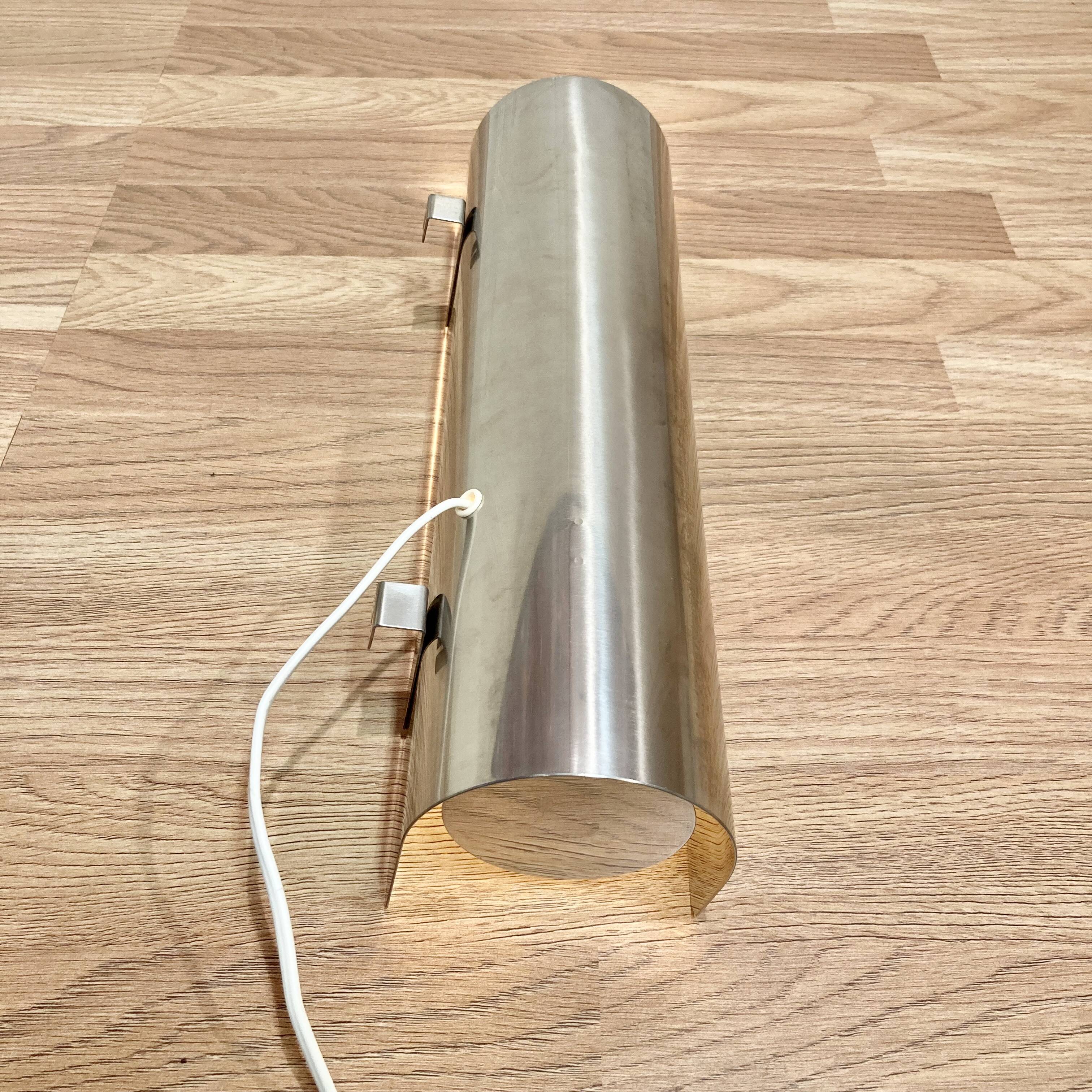 LARGE STEEL WALL LIGHT SCANDINAVIAN DESIGN 1970.