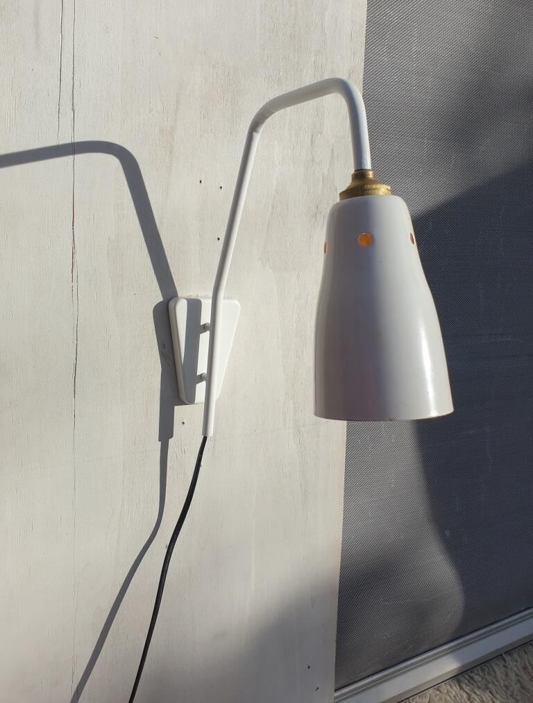 Fixed wall lamp offset 1950 white Ki-e-klair