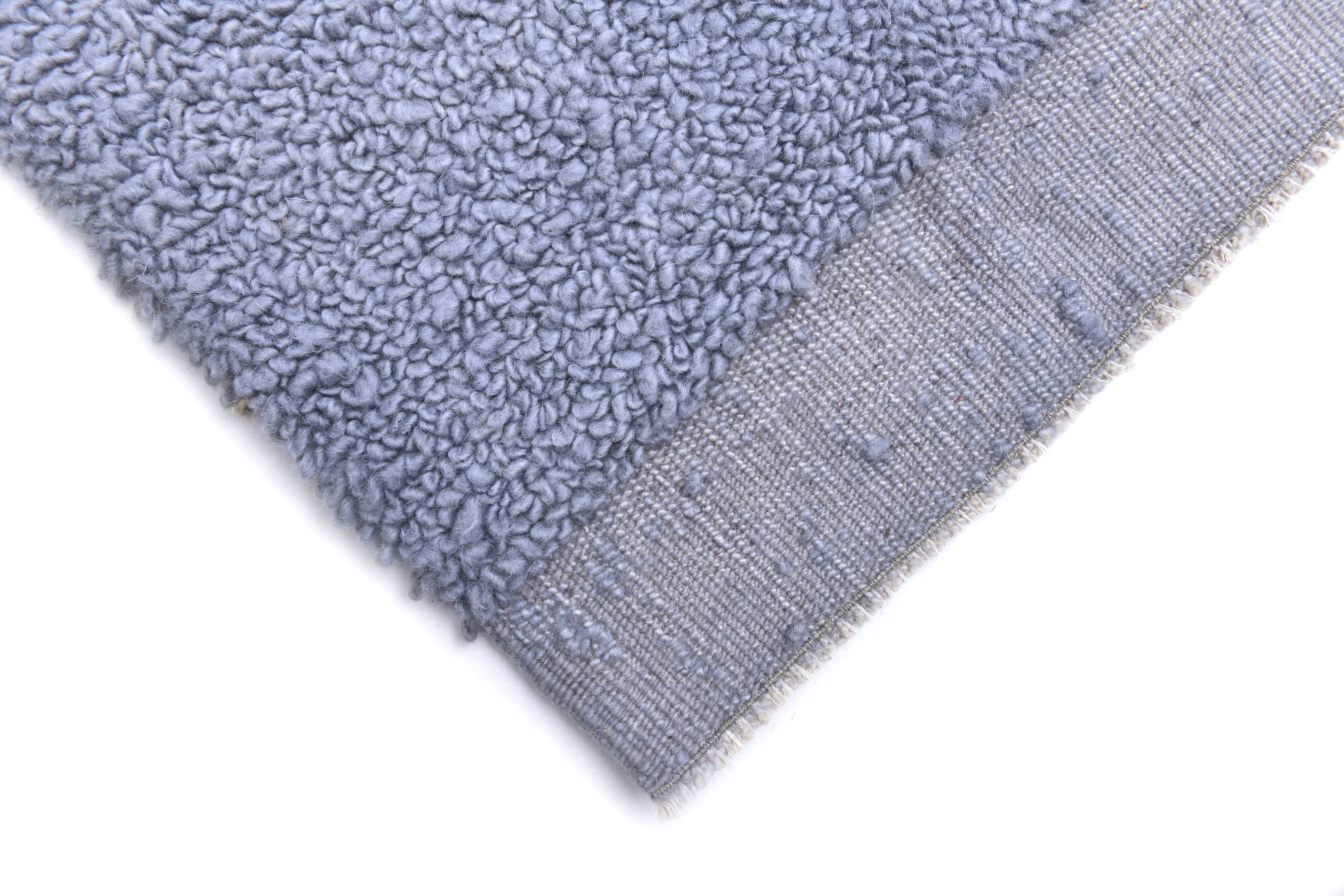 4x7 Sky Blue Handmade Turkish Vintage Rug 134x223Cm SK 240773