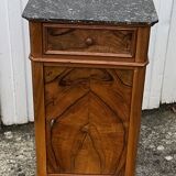 Louis Philippe style bedside table in burr walnut, late 19th century