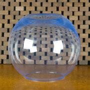 Vase en verre vintage bleu vif en forme de globe