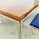 Italian walnut and chrome dining table with 4 drawers