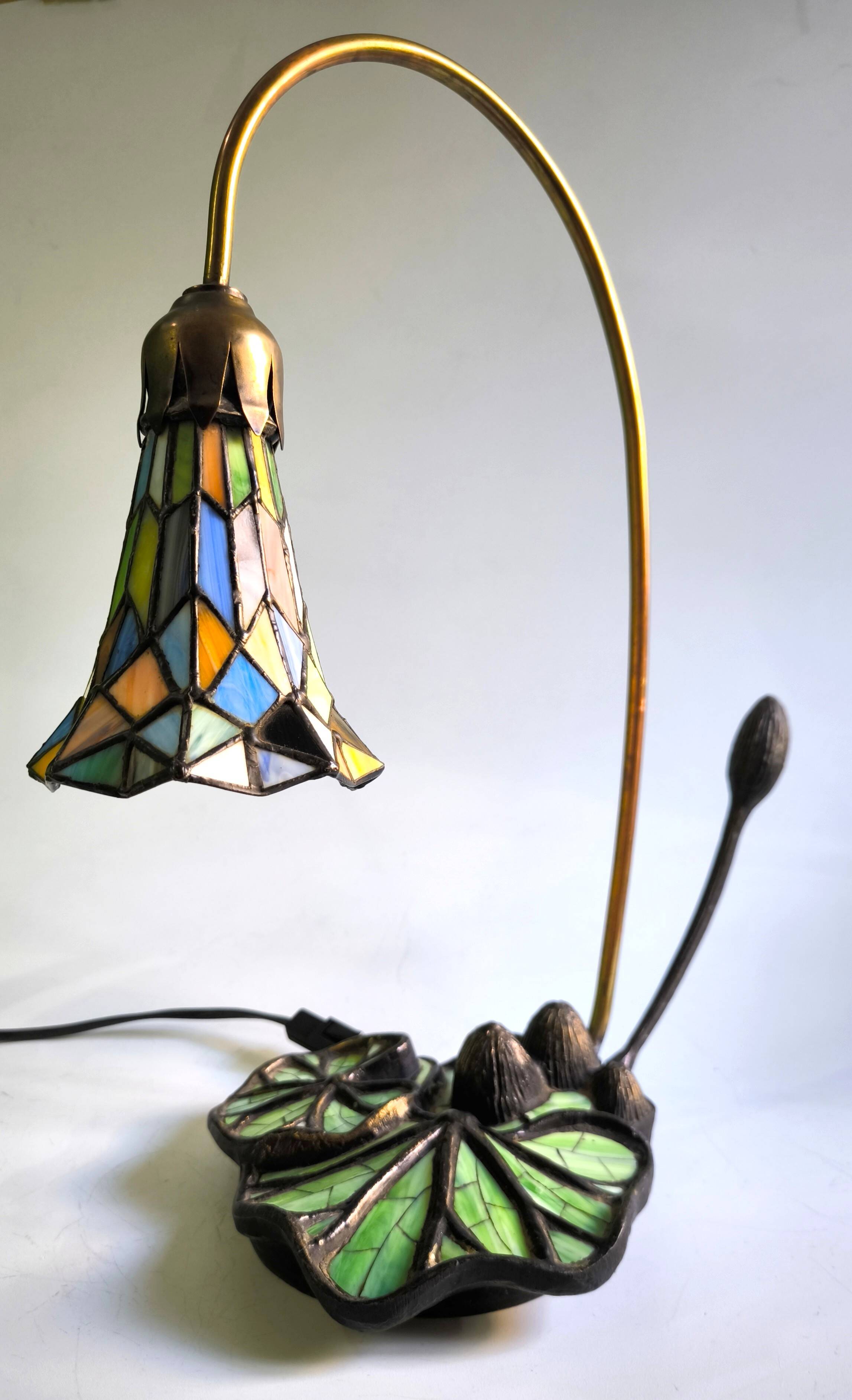 Art Nouveau Table Lamp Tiffany Style "Lotus Flower"