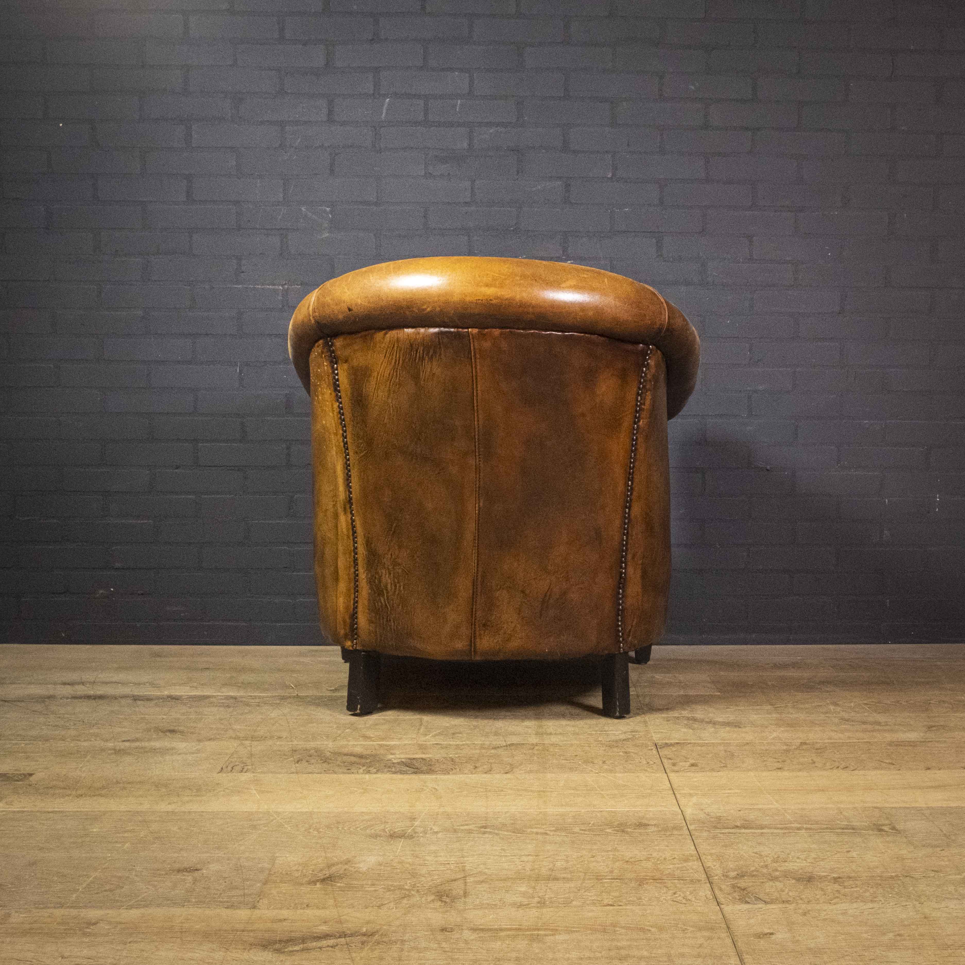 Vintage armchair cuir de mouton