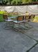 Italian brass dining set with table and chairs, 1970s, set of 9