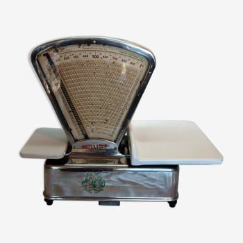 Old butcher scale testut / millot stainless steel