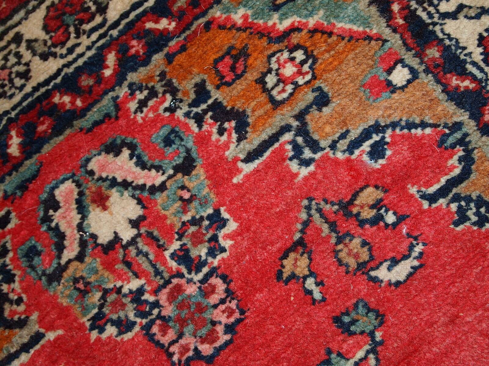 Tapis vintage fait main Hamadan persan 81cm x 194cm (1960s)