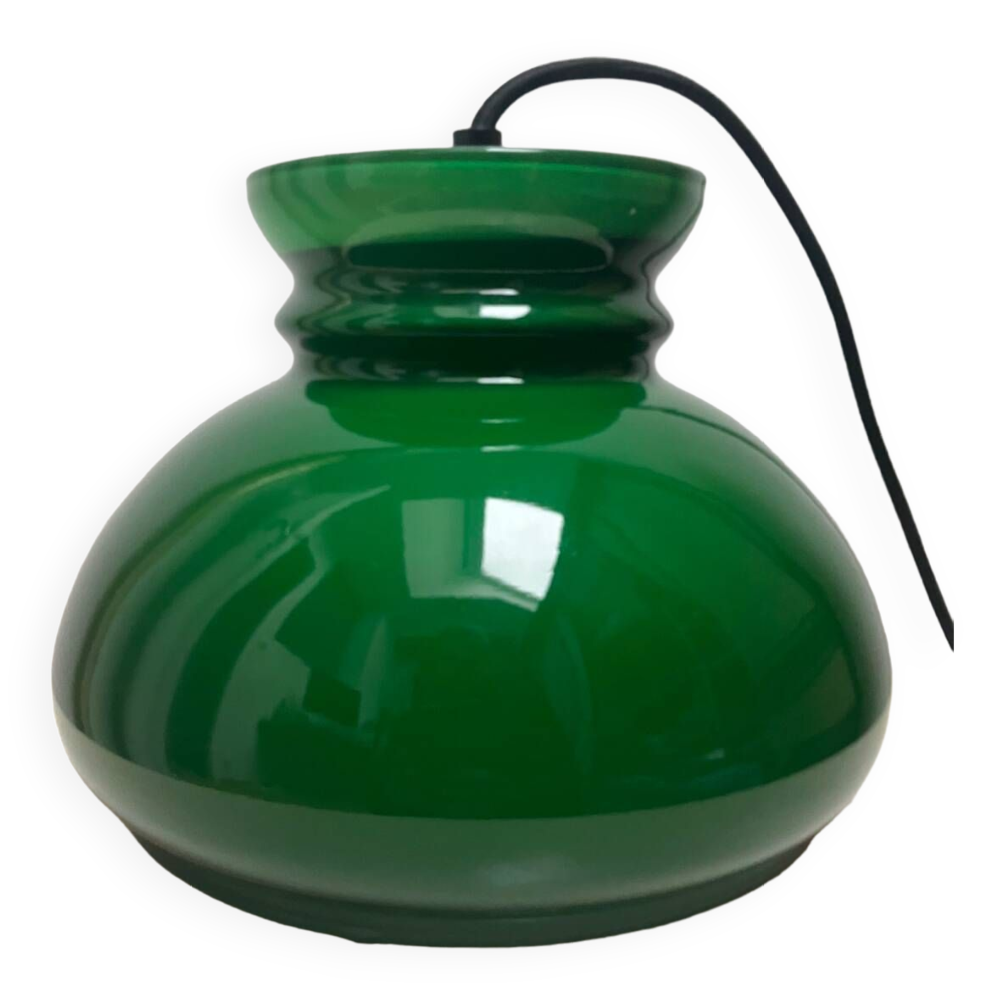 Vintage green opaline portable lamp