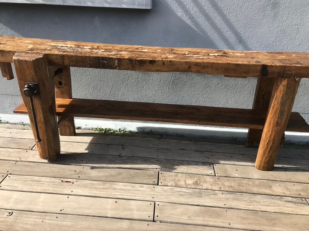 250cm oak carpenter's workbench, early XX