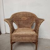 Pair of rattan armchairs