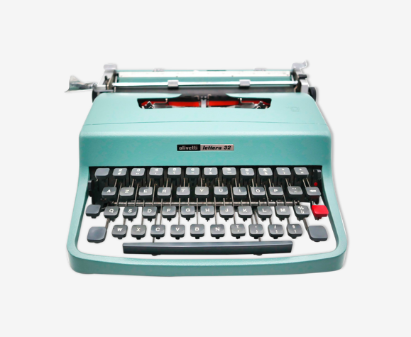 Machine à écrire Olivetti Lettera 32 bleue révisée ruban neuf
