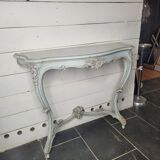 Louis XV style console in gray patinated carved wood