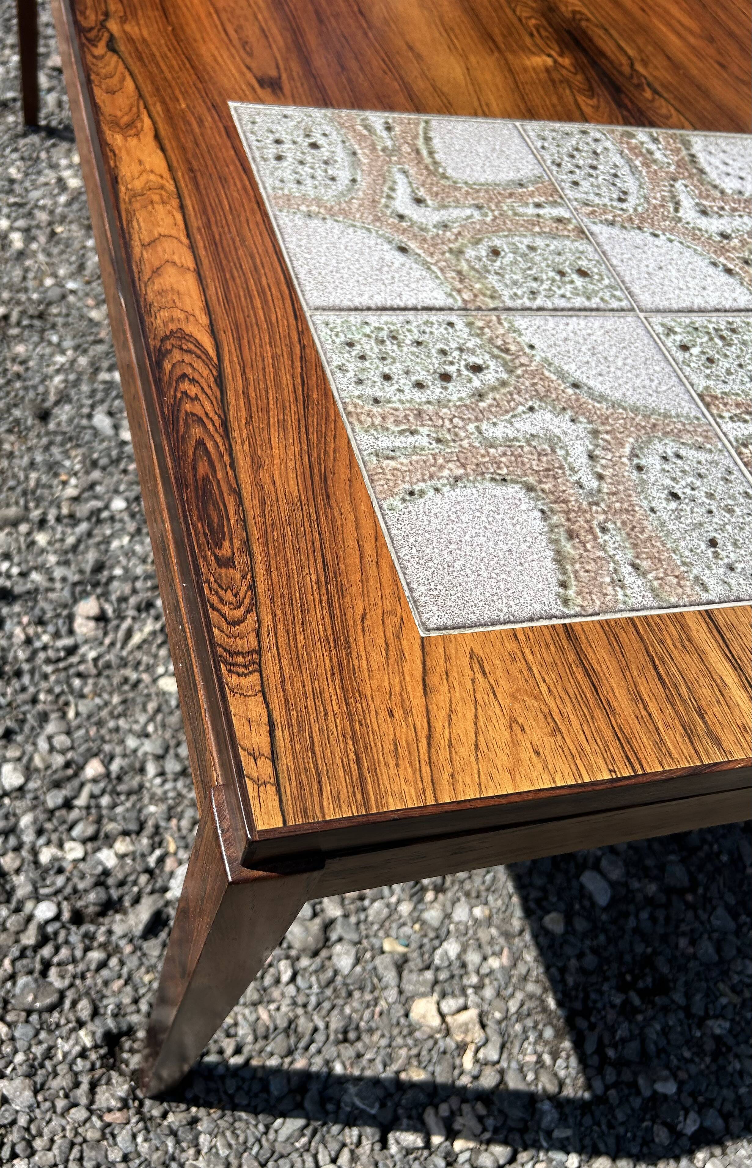 Danish rosewood coffee tables with tiles