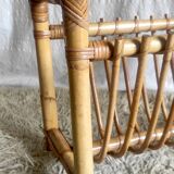 Rattan magazine rack - 60s/70s