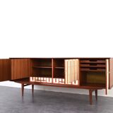 Mid-Century Op-Art Hand-Painted Teak Sideboard, 1960s