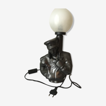 Lampe en céramique aviateur années 80