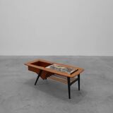 Coffee Table model 210, teak wood and ceramic,by Alfred Hendrickx, Belform