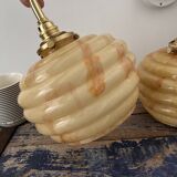 Pair of Art Deco globe wall lights