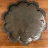 Oriental tea tray in copper or brass richly decorated 20th century