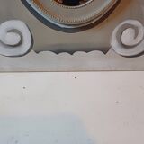 Mirror in whitewashed wood on painted canvas