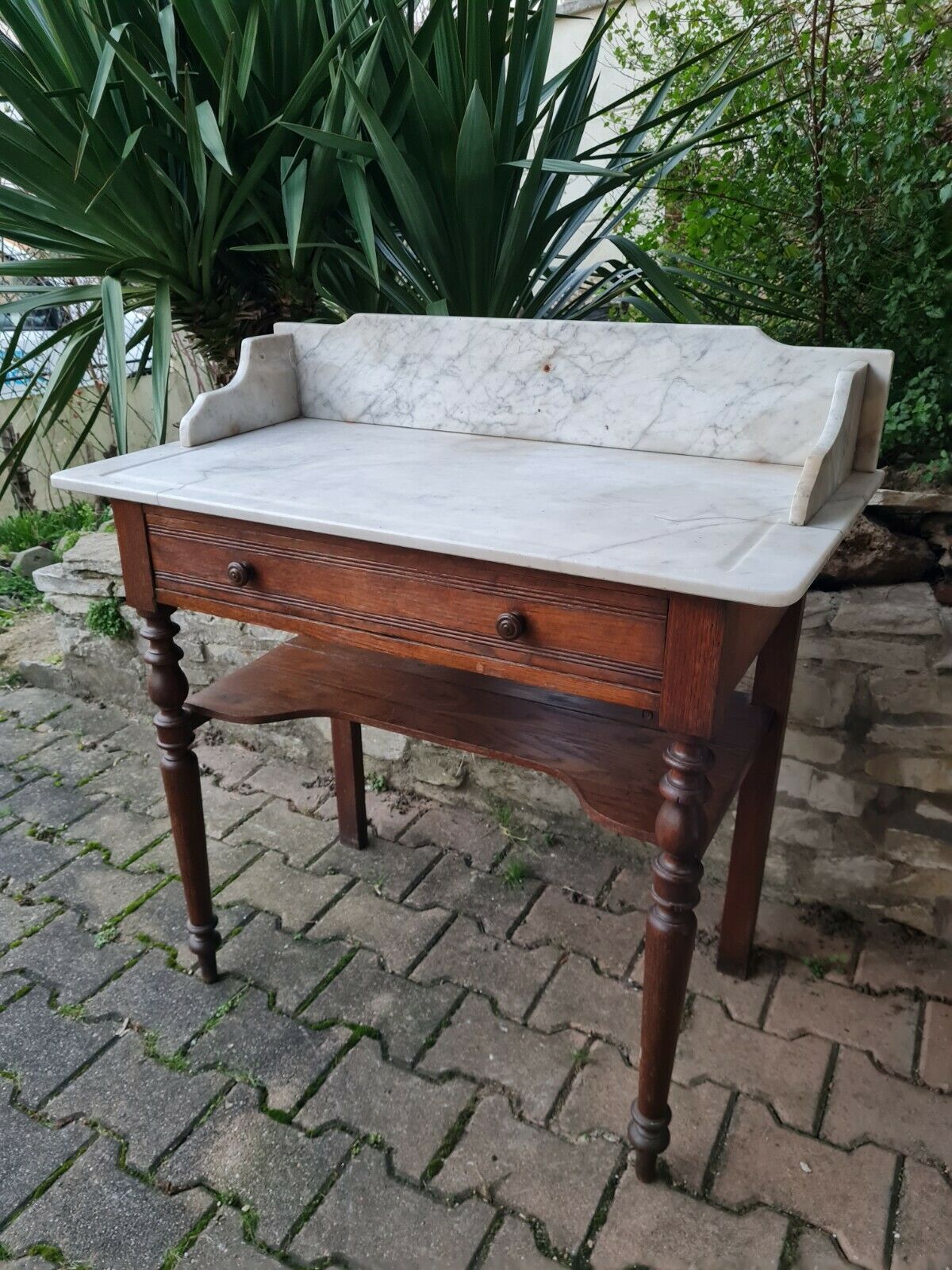 Toilet cabinet with marble plate