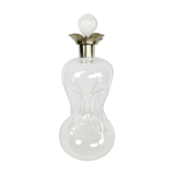 Blown glass carafe and silver frame