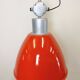 Large Red Painted Industrial Factory Lamp from Elektrosvit, 1960s