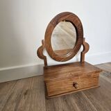 Miroir de coiffeuse pivotant en bois