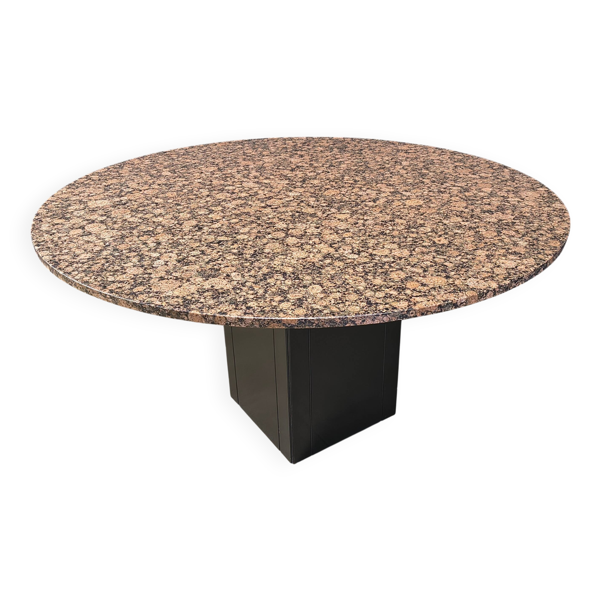 Table ronde en granit vintage, années 1970