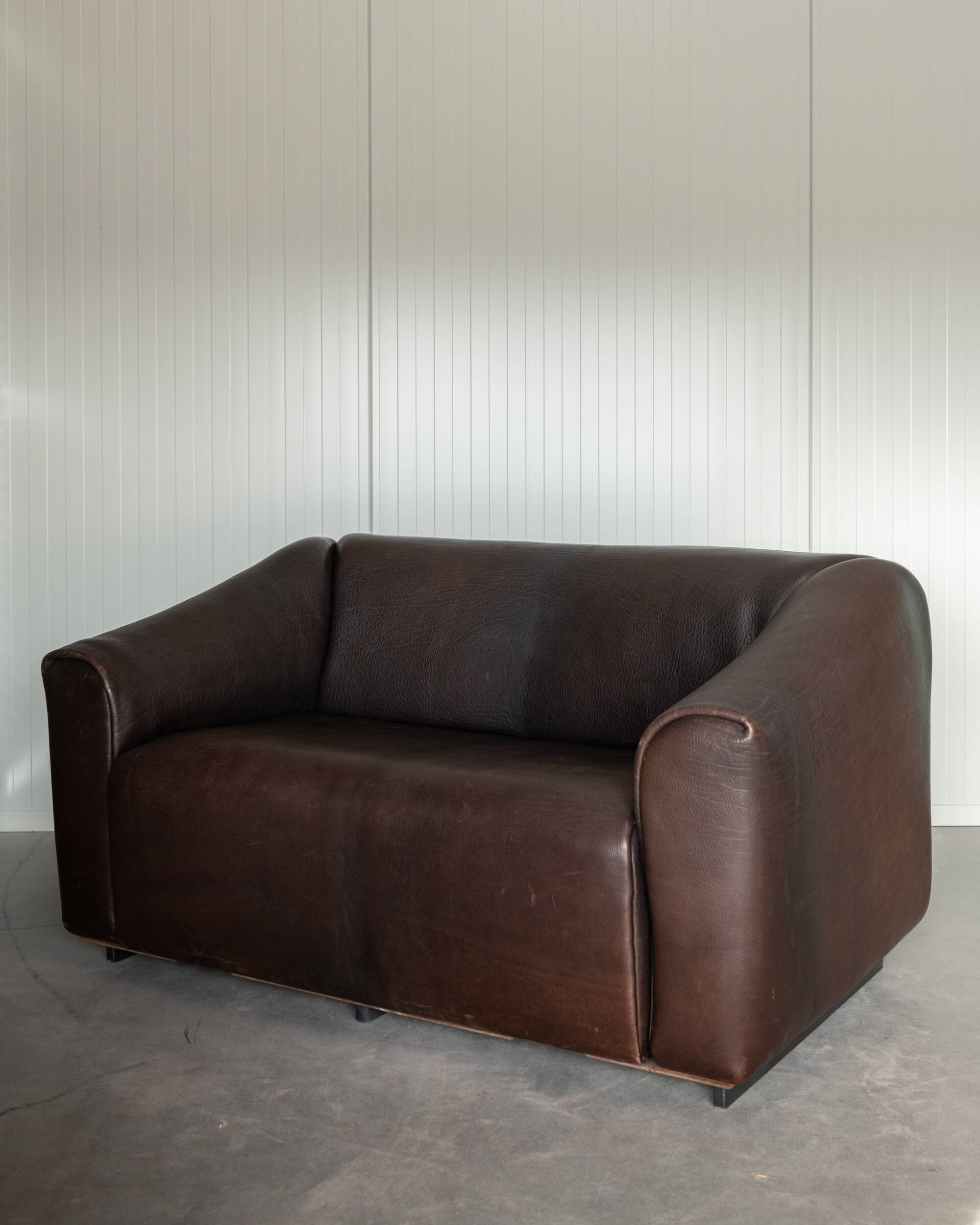 Vintage DS-47 Two-Seater Sofa by De Sede, Neck Leather Extendable Seat 1970