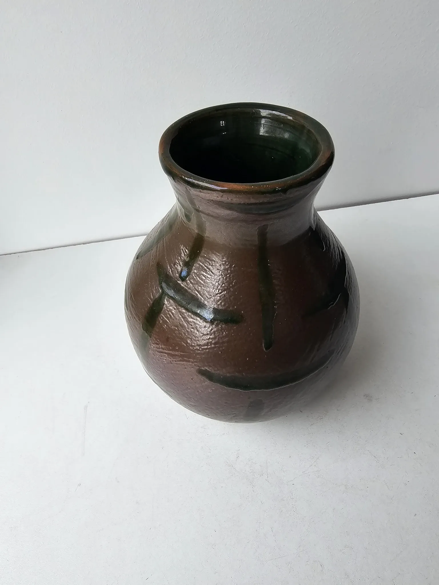Artisanal vase in glazed stoneware signed Javotte