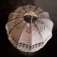 Hand-painted porcelain lamp varnish and crack, crochet-made lampshade, h 48x30cm