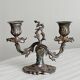 antique candlesticks set of 2 metal patina