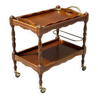 Desserte et plateau vintage bois et laiton