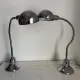 Pair of vintage 1940 Jumo 210 chrome desk lamps - 50 cm