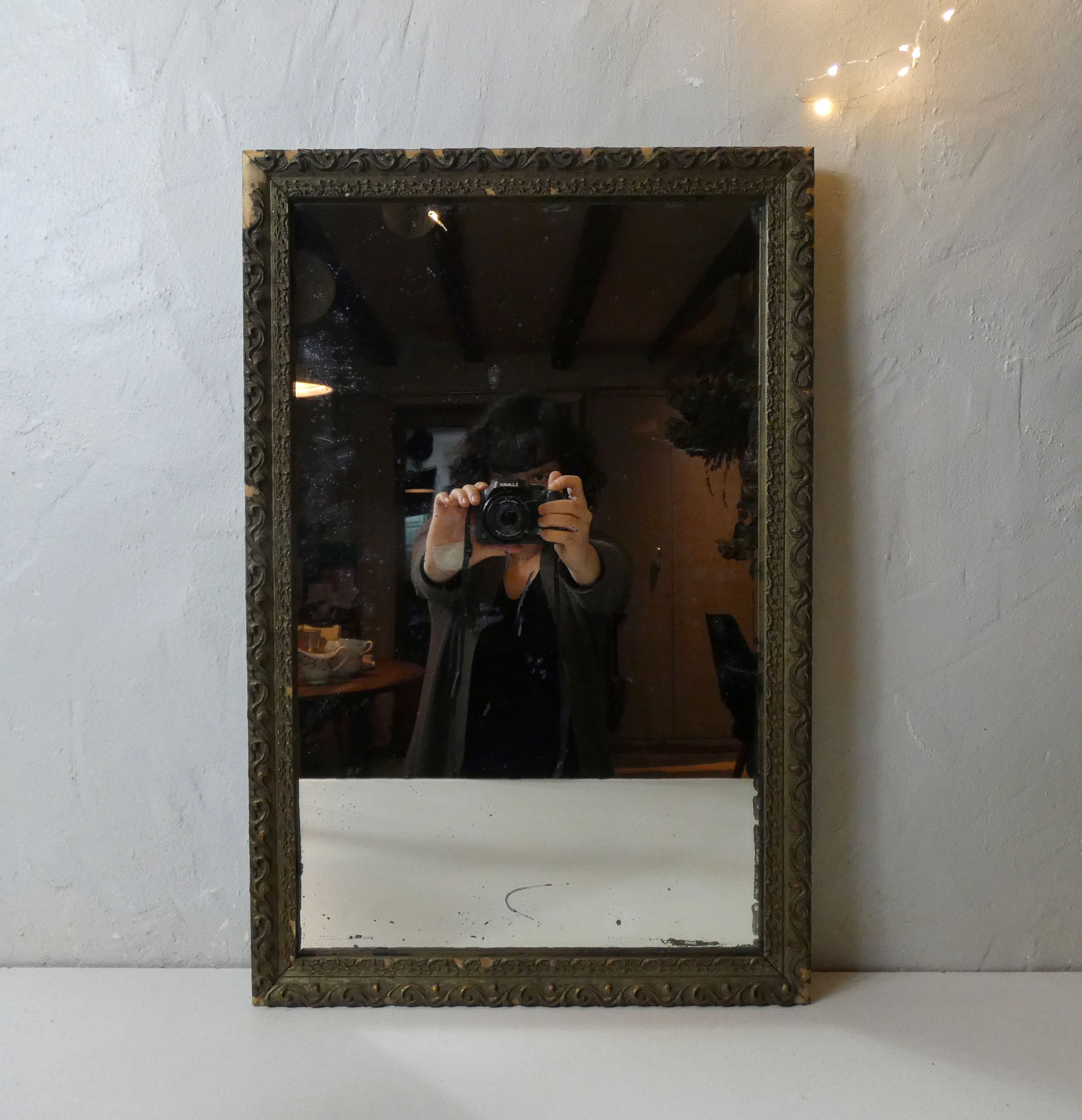 Old mirror wood and platre