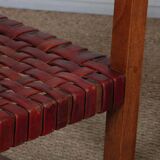 Pair of 1950s bridge chairs in wood and leather