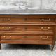 Louis XVI style chest of drawers in walnut, marble top