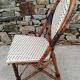 Pair of Vintage Wooden and Woven Plastic Bistro Chairs