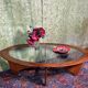 Table basse vintage rétro vintage ovale en teck par GPlan 1960