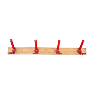 Porte manteau vintage patères 1970 rouges