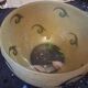 Glass paste salad bowl